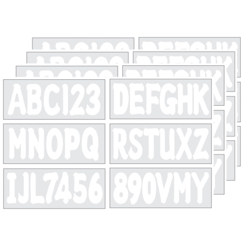 3-Inch Alpha-Numeric Registration Identification Numbers Stickers – Fits Boats, Cars, Mailboxes, Windows & Doors