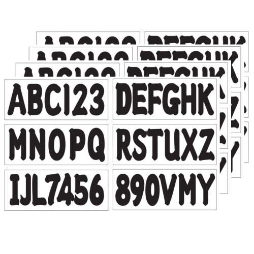 3" Alpha-Numeric Registration Identification Numbers Stickers – Fits Boats, Cars, Mailboxes (Replaces JLM MARINE 883BK)