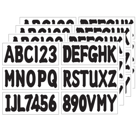3" Alpha-Numeric Registration Identification Numbers Stickers – Fits Boats, Cars, Mailboxes (Replaces JLM MARINE 883BK)