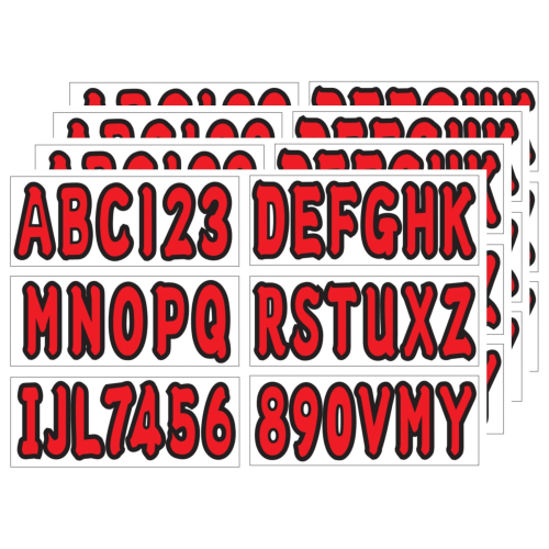 Alpha-Numeric Registration Identification Stickers – Fits Boats, Cars, Mailboxes (Replaces OEM Registration Numbers)