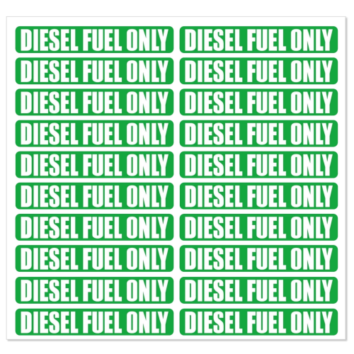 Diesel Fuel Only Stickers – Fits Marine Vessels & Automotive Equipment (20-Pack)