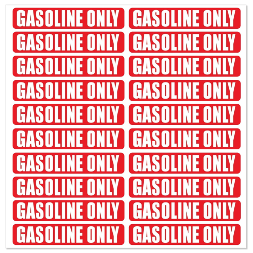 Gasoline Fuel Only Stickers – Fits Marine & Automotive Fuel Tanks (20-Pack)