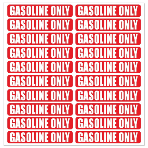 Gasoline Fuel Only Stickers – Fits Marine & Automotive Fuel Tanks (20-Pack)