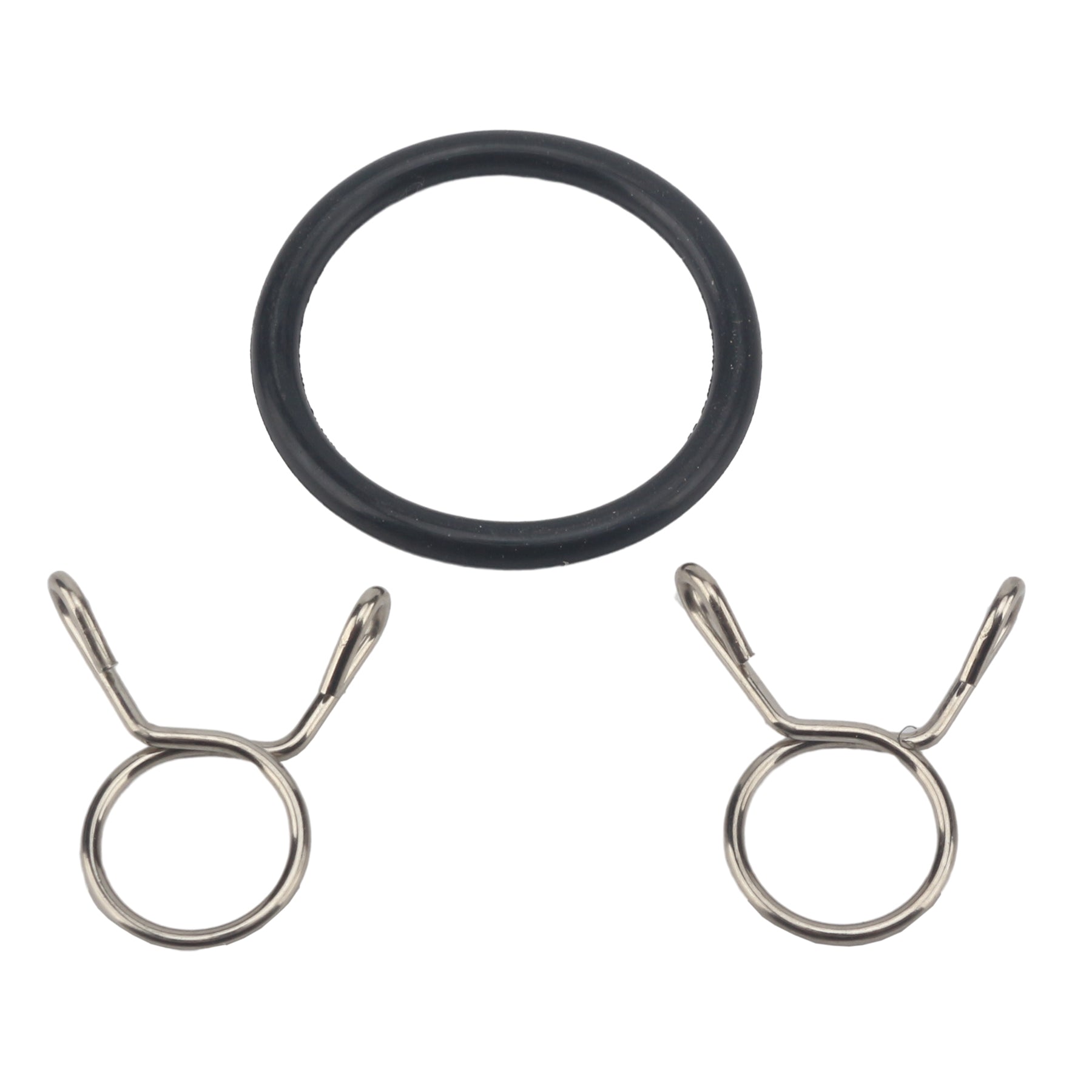 photo of JLM Marine fuel pump assembly for Mercury Mariner 4-6 hp 4-stroke models with O-ring and two silver wire clamps