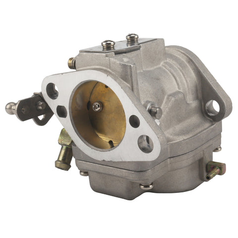 photo of jlm marine carburetor 3301-9012a14 for mercury 70 80 90 hp 2 stroke with three bolt mounting flange and brass fittings