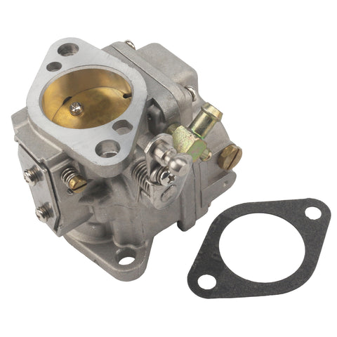 photo of jlm marine carburetor for mercury 70 80 90 hp 2 stroke 3301-9012a14 silver metal with bronze inner barrel and black gasket