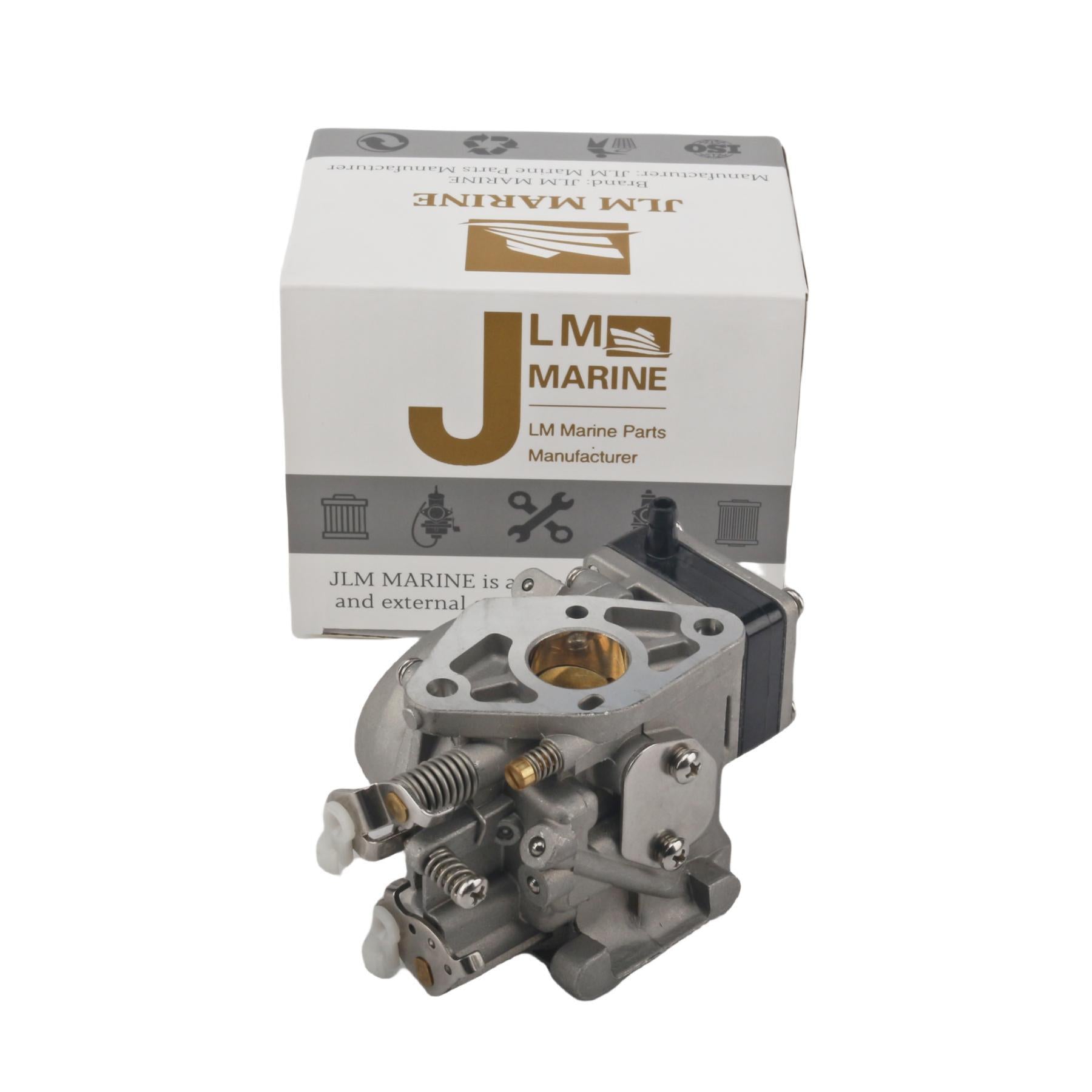 photo of jlm marine carburetor 3b2-03200-1 for tohatsu nissan 9.8hp, metal with springs screws and tubes