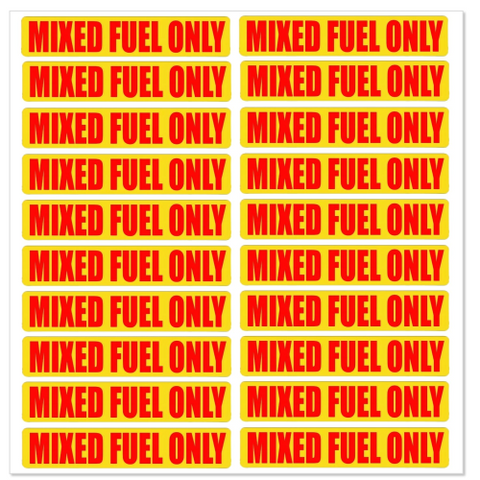 Mixed Fuel Only Stickers – Fits Multiple Brands for Boats, Vehicles & Power Equipment (20-Pack)