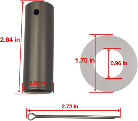 lower gimbal housing steering pin for mercruiser sterndrive 17-99353 JLM Marine cylindrical pin with looped end and washer components with measurement lines