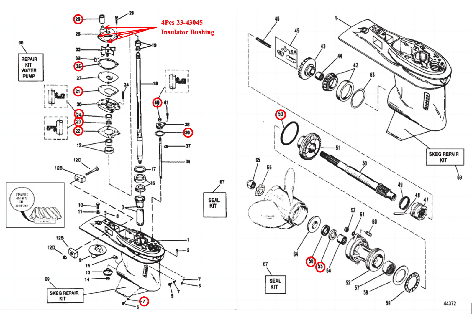 Lower Unit Seal Kit – Fits Mercury/Mariner Outboard 30 - 125 HP (Replaces 26 - 43035A4) - JLM Marine Boat Parts Limited
