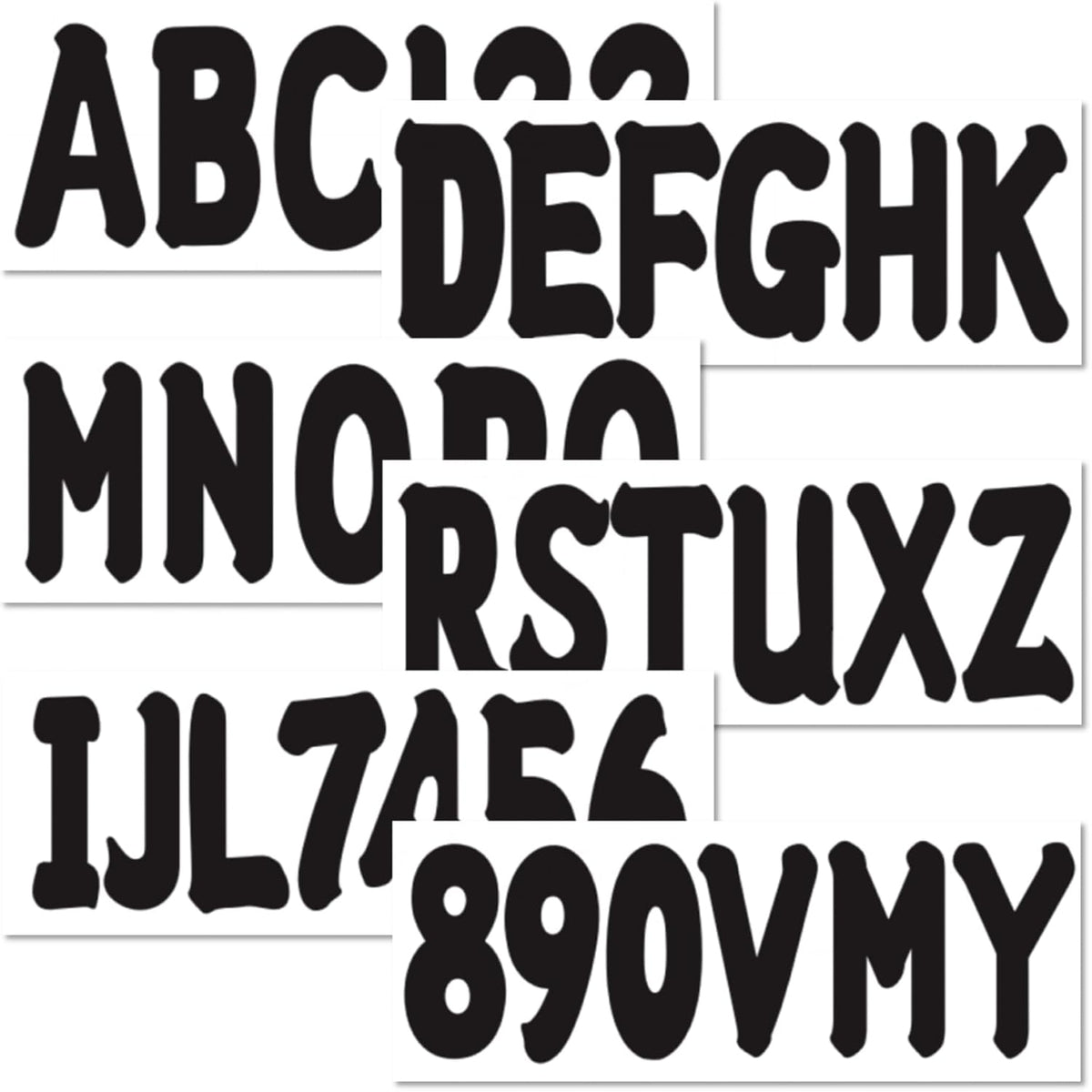 3" Boat & PWC Registration Decals Numbers Letters Stickers for Boats, fishing boats, sailboats, speedboats, Jet Skis, Sea - Doos - JLM Marine - JLM Marine Boat Parts Limited