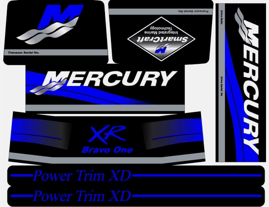 Mercury MerCruiser Stern Drive Engine Decals Sticker Kit Set 15167A90 Fit XR Bravo One - JLM Marine - JLM Marine Boat Parts Limited