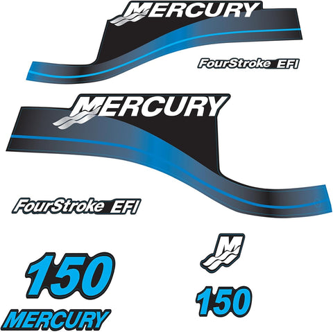 Mercury 150 HP Outboards Motor Top Cowl Cove Decal Sticker Set 854294A00, 808553A00, 808552A00 - JLM Marine - JLM Marine Boat Parts Limited