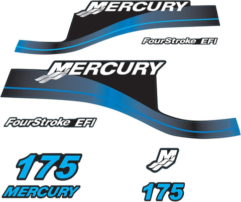Mercury 175 HP Outboards Motor Top Cowl Cove Decal Sticker Set 824911A00， 879756A04 - JLM Marine - JLM Marine Boat Parts Limited
