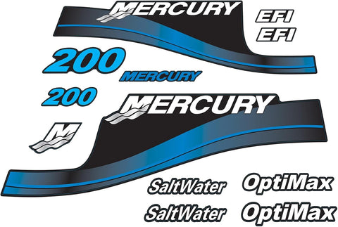 Mercury 200 HP Outboards Motor Top Cowl Cove Decal Sticker Set 855412A00，812563A00，855410A00 - JLM Marine - JLM Marine Boat Parts Limited