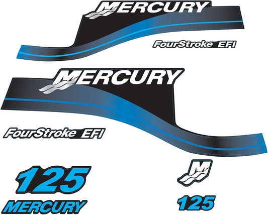 Mercury 125 hp Four Stroke EFI decal set blue 803166A00