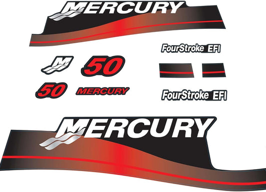 Mercury 50 hp FourStroke BigFoot decal set Red