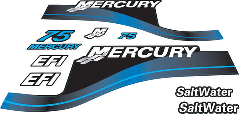 Mercury 75 HP Outboards Motor Top Cowl Cove Decal Sticker Set 804855A05, 804855A00, 808549A00 - JLM Marine - JLM Marine Boat Parts Limited