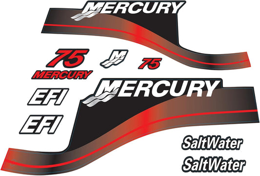 Mercury 75 hp FourStroke EFI decal set RED 804855A05