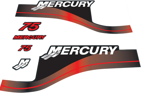 Mercury 75 HP Outboards Motor Top Cowl Cove Decal Sticker Set 804855A05, 804855A00, 808549A00 - JLM Marine - JLM Marine Boat Parts Limited