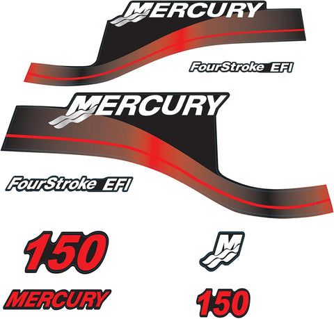 Mercury 150 HP Outboards Motor Top Cowl Cove Decal Sticker Set 854294A00, 808553A00, 808552A00 - JLM Marine - JLM Marine Boat Parts Limited