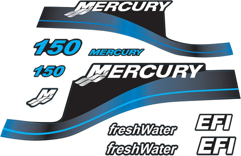 Mercury 150 HP Outboards Motor Top Cowl Cove Decal Sticker Set 854294A00, 808553A00, 808552A00 - JLM Marine - JLM Marine Boat Parts Limited