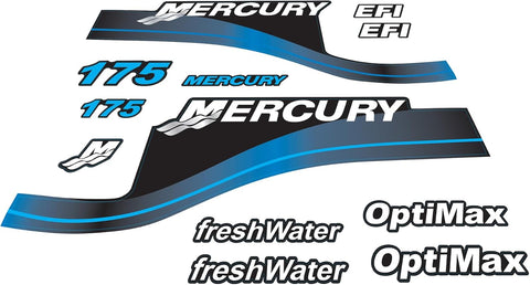 Mercury 175 HP Outboards Motor Top Cowl Cove Decal Sticker Set 824911A00， 879756A04 - JLM Marine - JLM Marine Boat Parts Limited
