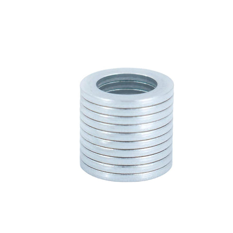 photo of jlm marine suzuki df 25-350 oil drain plug crush seal washer 09168-12012 stack of silver circular metal washers