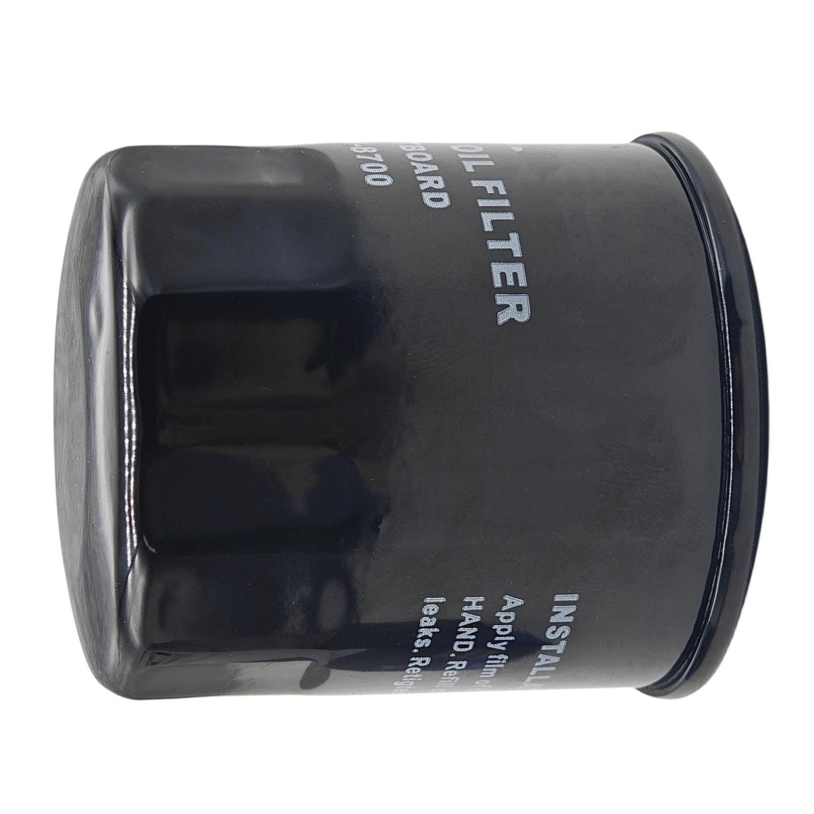 photo of jlm marine oil filter 18-8700 for yamaha 15-70 hp, black with silver text and metallic rims