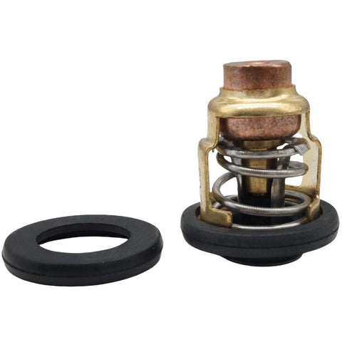 photo: JLM Marine outboard thermostat 19300-zy3-023 for honda bf 75-225 hp, brass and copper with black rubber seal and internal spring mechanism