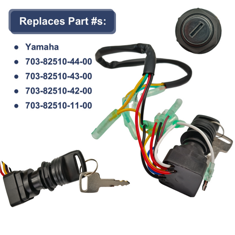 Ignition Switch Key for Yamaha 2 & 4 Stroke 6-300 HP Outboard Motors 703-82510-43-00 JLM Marine