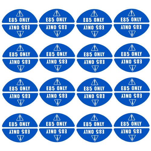 E85 Only Stickers for Fuel Caps – Fits Fleet Vehicles, Trucks, Vans (16 Pairs)