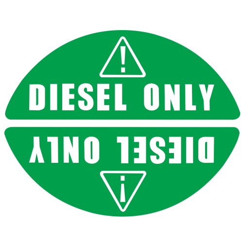 Diesel Only Sticker for Fuel Cap – 1 Pair Green Labels (Prevents Misfueling)