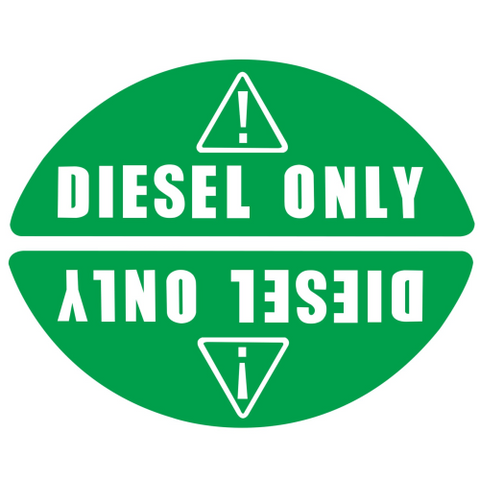 Diesel Only Sticker for Fuel Cap – 1 Pair Green Labels (Prevents Misfueling)