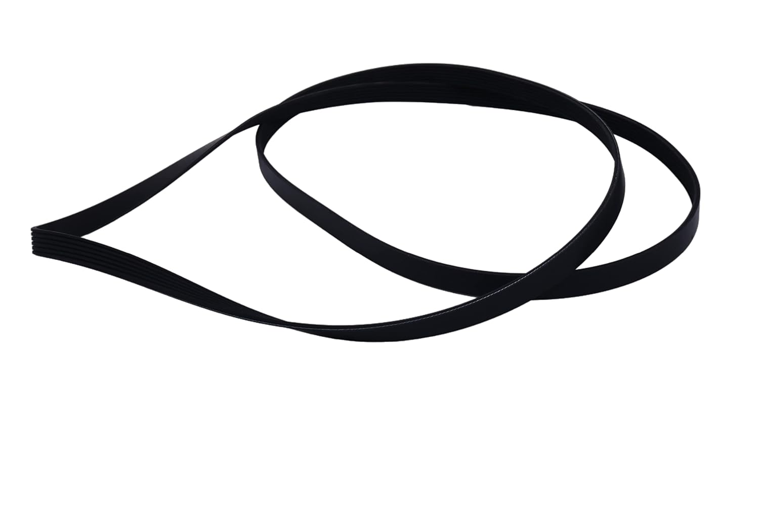 photo of jlm marine serpentine belt for mercruiser v6 v8 engine 8638763, black ribbed rubber, flexible, isolated