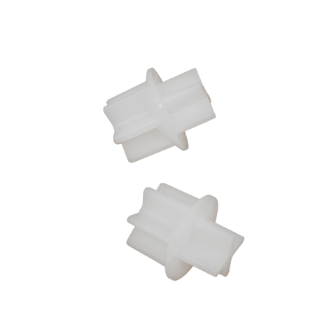 photo of jlm marine thermostat kit 18-3673 for johnson evinrude v4 crossflow outboards, six-pointed star shape with central hub, translucent white