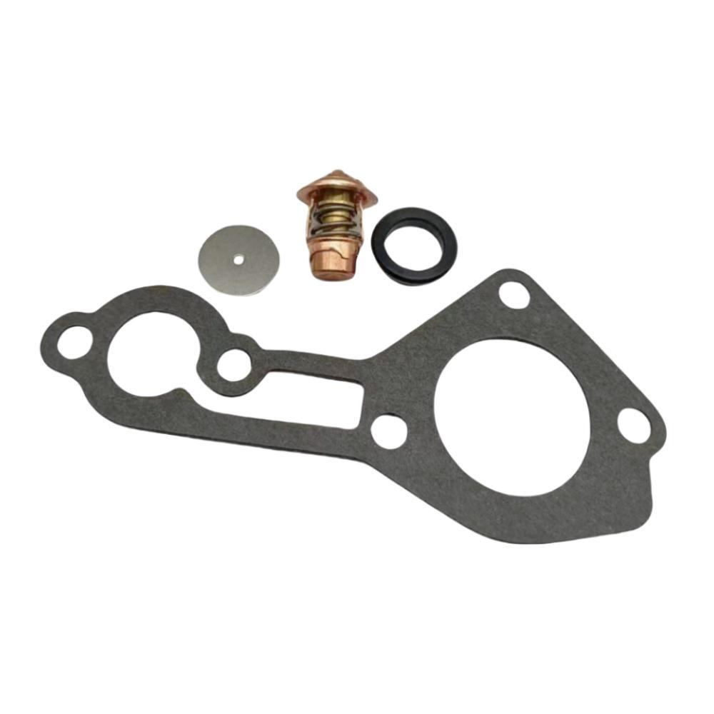 photo of thermostat kit for mercury mariner 70-115hp 8032 803061t1 140-deg with dark gray gasket, copper thermostat, silver disc, and black o-ring