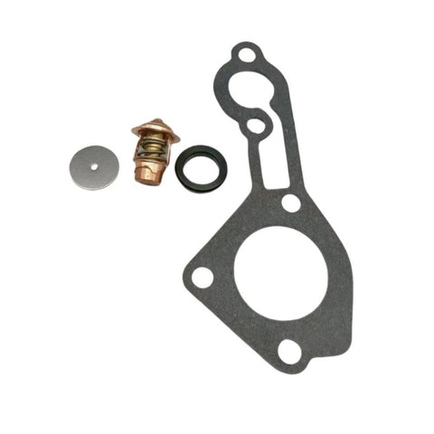photo thermostat kit for mercury mariner 70-75-80-90-115hp 8032 803061t1 140-deg dark gray gasket with holes copper thermostat ribbed cylindrical body silver disc