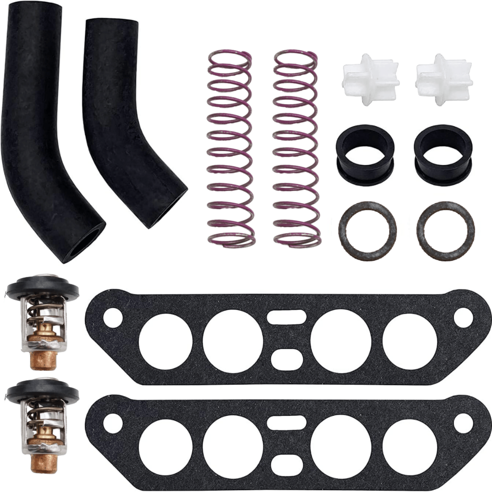Thermostat Kit with Hoses – Fits Johnson Evinrude V4 Crossflow 65 - 140HP (Replaces 18 - 3673, 340975, 340976) - JLM Marine Boat Parts Limited