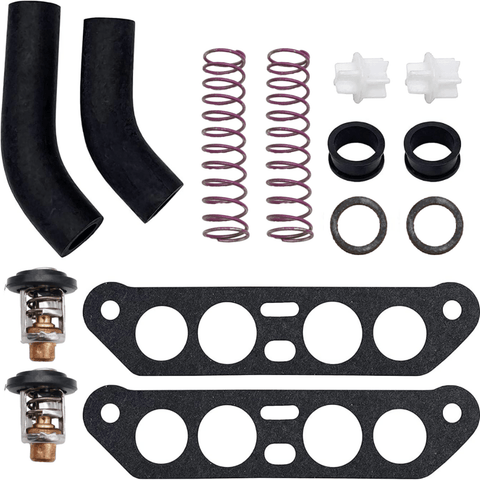 Thermostat Kit with Hoses – Fits Johnson Evinrude V4 Crossflow 65 - 140HP (Replaces 18 - 3673, 340975, 340976) - JLM Marine Boat Parts Limited