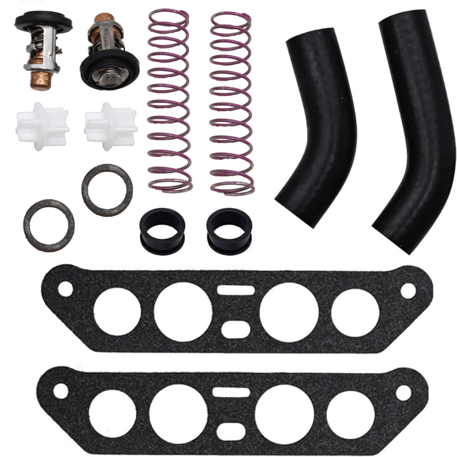 Thermostat Kit with Hoses – Fits Johnson Evinrude V4 Crossflow 65 - 140HP (Replaces 18 - 3673, 340975, 340976) - JLM Marine Boat Parts Limited