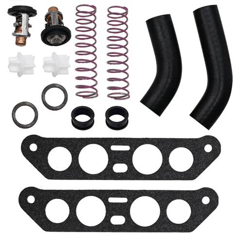 Thermostat Kit with Hoses – Fits Johnson Evinrude V4 Crossflow 65 - 140HP (Replaces 18 - 3673, 340975, 340976) - JLM Marine Boat Parts Limited