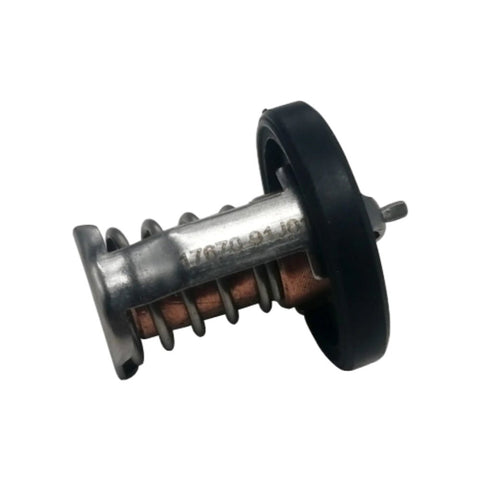 photo of jlm marine thermostat 17670-91j0 for suzuki outboard engines df 2.5-20hp, silver metal disc valve and black rubber seal