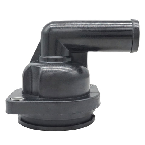 photo thermostat housing kit mercury marine 135-300 hp verado 892864t04 black plastic right-angle connector two mounting holes
