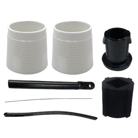 photo of JLM Marine transom bellows kit with gimbal bearing 30-803100t1, showing cylindrical bellows, drive shaft seal, and housing