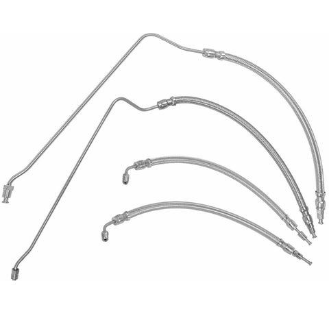 trim ram cylinder hose kit JLM Marine for Mercruiser R MR Alpha One Bravo I II III X XR XZ braided stainless steel with flared and banjo fittings