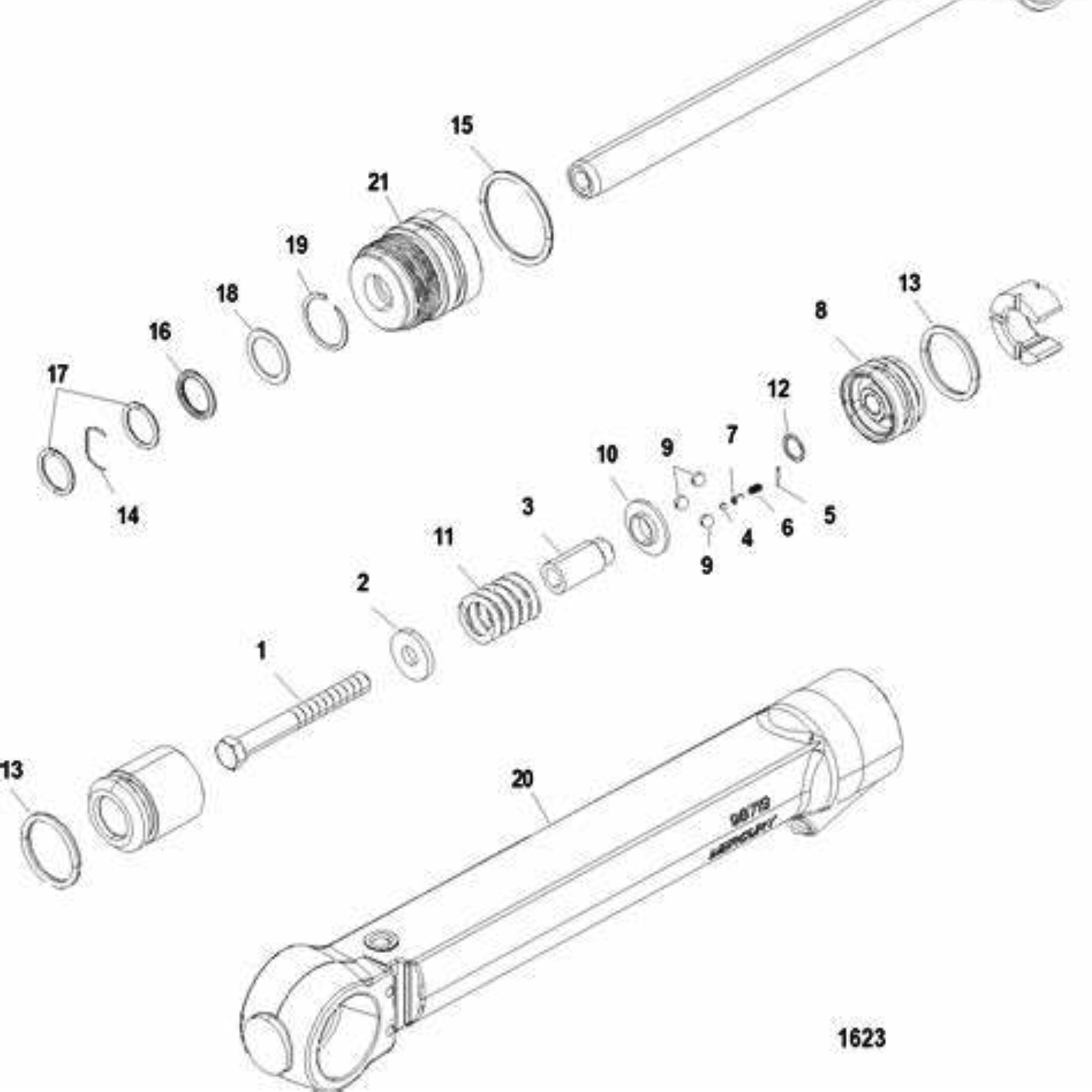 Trim Cylinder Seal Kit for MerCruiser R MR Alpha One Gen II and Bravo         25-87400A2 - JLM MARINE