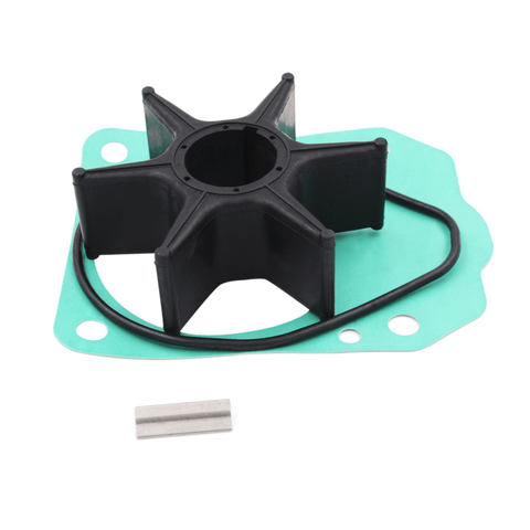 photo jlm marine water pump impeller kit for honda 175-250 hp 06193-zy3-000 black rubber impeller with six vanes, light green gasket, black o-ring, silver drive key
