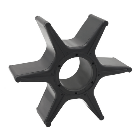 photo of jlm marine water pump impeller kit for honda 175-250 hp 06193-zy3-000, black with six curved blades and a central hub with screw holes