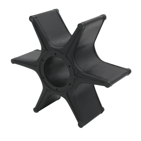 black star-shaped water pump impeller kit for honda 18-3283 with six curved blades and central shaft attachment